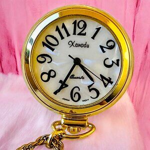 Xanadu Vintage Goldtone Watch Pendant Necklace Quartz Japan Untested